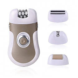 Жіночий тример-епілятор, 4 насадки / Тример для всього тіла / Електроепілятор / Бездротовий епілятор