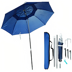 Рибальська парасолька з нахилом + чохол, 1,8м, DYS / Зонт рибальський / Пляжна парасолька з УФ-захистом / Парасолька для рибо