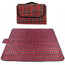 Водонепроникний килимок для пікніка 180x150см, B02, Червоний / Плед-сумка на пляж / Покривало на природу