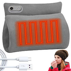 Електрична грілка муфта для рук до 60°, USB, Сіра / Електрогрілка для рук / Плюшева грілка електрична