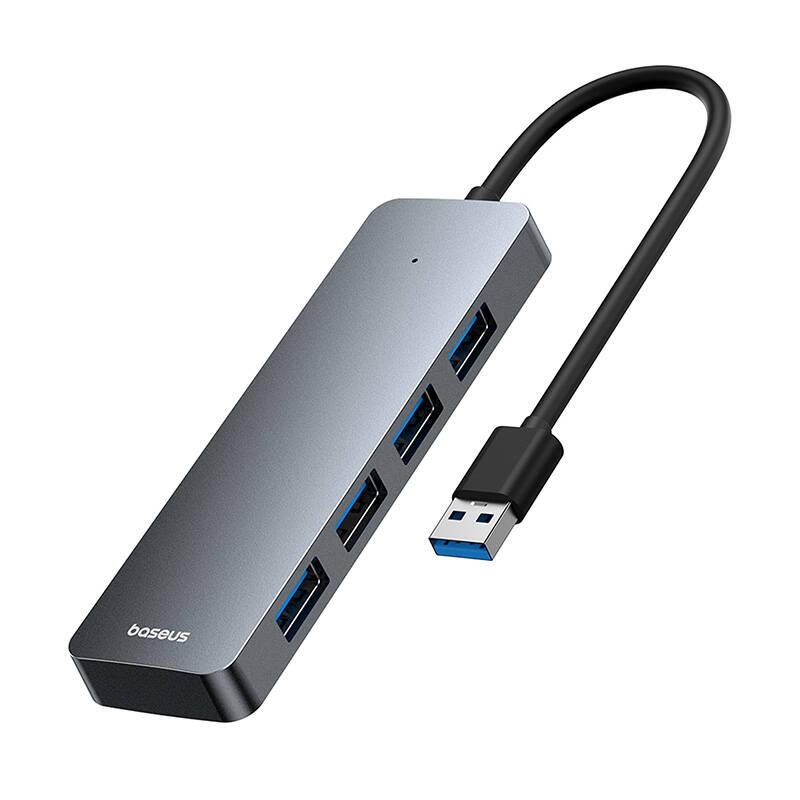 USB-хаб із входом USB-A Baseus UltraJoy Series Lite 4-в-1 (USB-A до USB 3.0*4, 0.15 м). Gray, фото 1