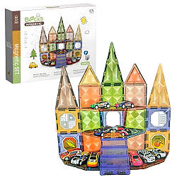 Магнітний конструктор з машинками (62 деталі), CH1192 / Дитячий конструктор / Конструктор для дітей