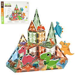 Магінтний конструктор з динозаврами 36 деталей, CH1214 / Дитячий конструктор на магнітах