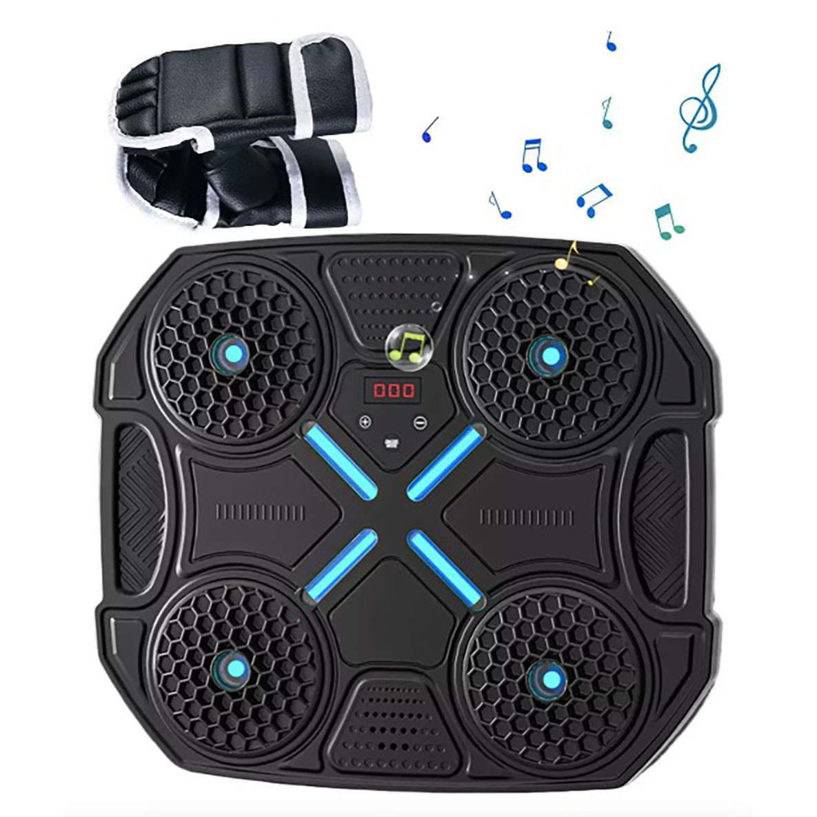 Настінний боксерський тренажер з Bluetooth + рукавички, 32х28х5,5см / Музичний тренажер мішень для боксу