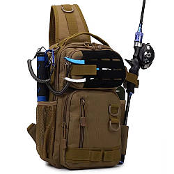 Сумка для рибальських приманок, через плече, 33х19х14см, Коричневий / Сумка для риболовлі / Сумка спінінгіста