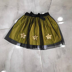 Зелена дитяча спідниця з фатином "Туреччина" Розміри: 8,9,10,11,12 років (38014)