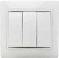 Вімікач 3-кл. BBсб10-3-0-Fl-W (білий)