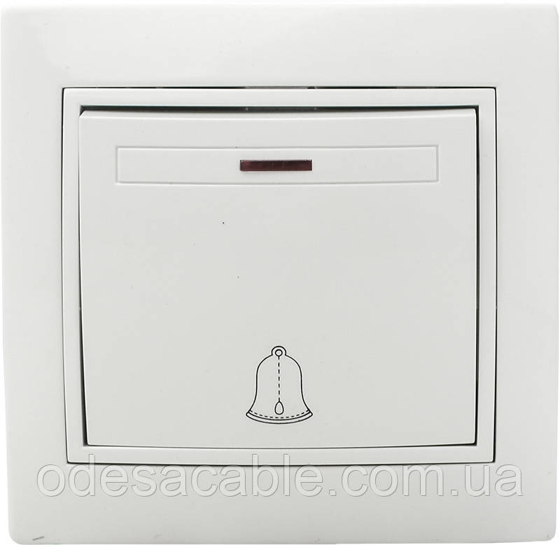 Вимикач дзвінковий  з підсвічуванням ВВдсб10-1-FL-W