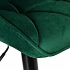 Крісло барне хокер SEVILLA на чорній ніжці, оббивка велюрова, регуляція висоти механізмом газліфт, зелене, фото 5