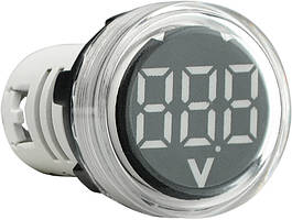 Круглий цифровий вимірювач напруги ED16-22VD 30-500В АС (білий)