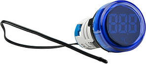 Круглий цифровий вимірювач температури ED16-22WD  -25С - 150С (синій)