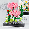 Конструктор Квіти в колбі, 15х11см, 573 деталі, Троянди / Квітка з конструктора / Дитячий конструктор квіти, фото 3
