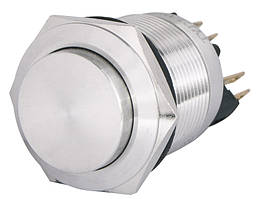 TYJ 22-321  Кнопка металева звиступом з фікс., 1NO+1NC.