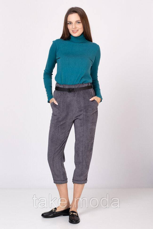 Вільні штани Street Style із мікровельвету Blu Royal S-L Графіт fw220381_gra_S-L