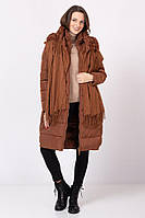 Стьобане зимове пальто з оригінальним шарфом Fly luxury S Кемел fw220660_cam_S