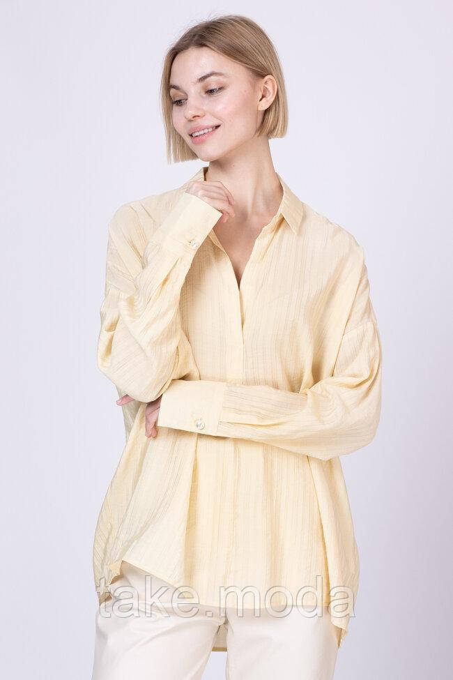 Бавовняна сорочка з подовженою спинкою Lara S-L Жовтий ss220045_yel_S-L