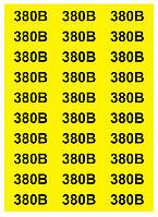 Наліпки "Знак "380 В" жовтий 38х90"