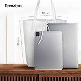 Шопер Takeasy Білий - Італійська жіноча м’яка сумка-шопер із натуральної шкіри без підкладки на блискавці з внутрішньою кишенею та, фото 2