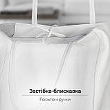 Шопер Takeasy Білий - Італійська жіноча м’яка сумка-шопер із натуральної шкіри без підкладки на блискавці з внутрішньою кишенею та, фото 3