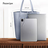 Шопер Takeasy Блакитний - Італійська жіноча м’яка сумка-шопер із натуральної шкіри без підкладки на блискавці з внутрішньою, фото 2