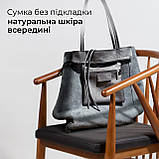 Шопер Takeasy Чорний - Італійська жіноча м’яка сумка-шопер із натуральної шкіри без підкладки на блискавці з внутрішньою кишенею, фото 5