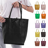 Шопер Takeasy Чорний - Італійська жіноча м’яка сумка-шопер із натуральної шкіри без підкладки на блискавці з внутрішньою кишенею, фото 8