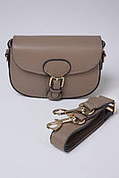 Крос-боді Takeasy Бежевий - Італійська жіноча сумка крос-боді з натуральної шкіри застібкою та знімним ремінцем (ss220132_bei_TU)