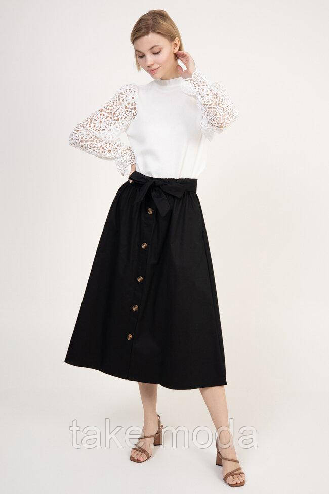 Спідниця А-силуету з пояском на талії Cosmoda S-M Чорний ss220159_bla_S-M