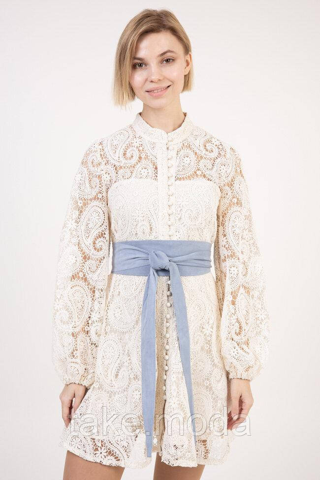Широкий ремінь з натуральної замші TAKEASY TU Блакитний ss220161_blu_TU