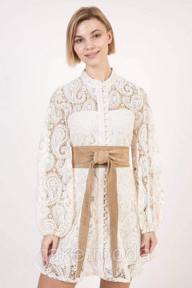 Широкий ремінь з натуральної замші TAKEASY TU Бежевий ss220161_bei_TU