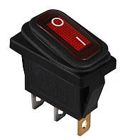 KCD3-101NW R/B  220V Перемикач 1 клав. вологозах червоний з підсвічуванням