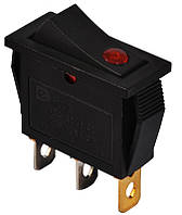 KCD3-101EN R/B 220V  Перемикач 1 клав. червоний з  підсвічуванням (точковим)