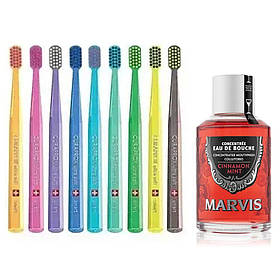 Зубная щетка Curaprox CS Smart 7600 з 5 років та дорослих + ополіскувач MARVIS Cinnamon Mint Eau De Bouche