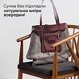 Шопер Takeasy Бургунді - Італійська жіноча м’яка сумка-шопер із натуральної шкіри без підкладки на блискавці з внутрішньою кишенею, фото 5
