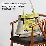 Шопер Takeasy Лимонний - Італійська жіноча м’яка сумка-шопер із натуральної шкіри без підкладки на блискавці з внутрішньою кишенею, фото 5