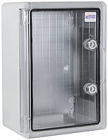 Корпус з АБС-пластику, ударостійкий, з монтажною панеллю, прозорі дверцята, 25*35*15, ІР65, серіїUBox