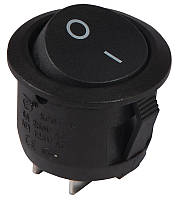 KCD1-5-101 B/B  Перемикач 1 клав. круглий чорний