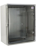 Корпус з АБС-пластику, ударостійкий, з монтажною панеллю, прозорі дверцята, 40*50*18, ІР65, серіїUBox