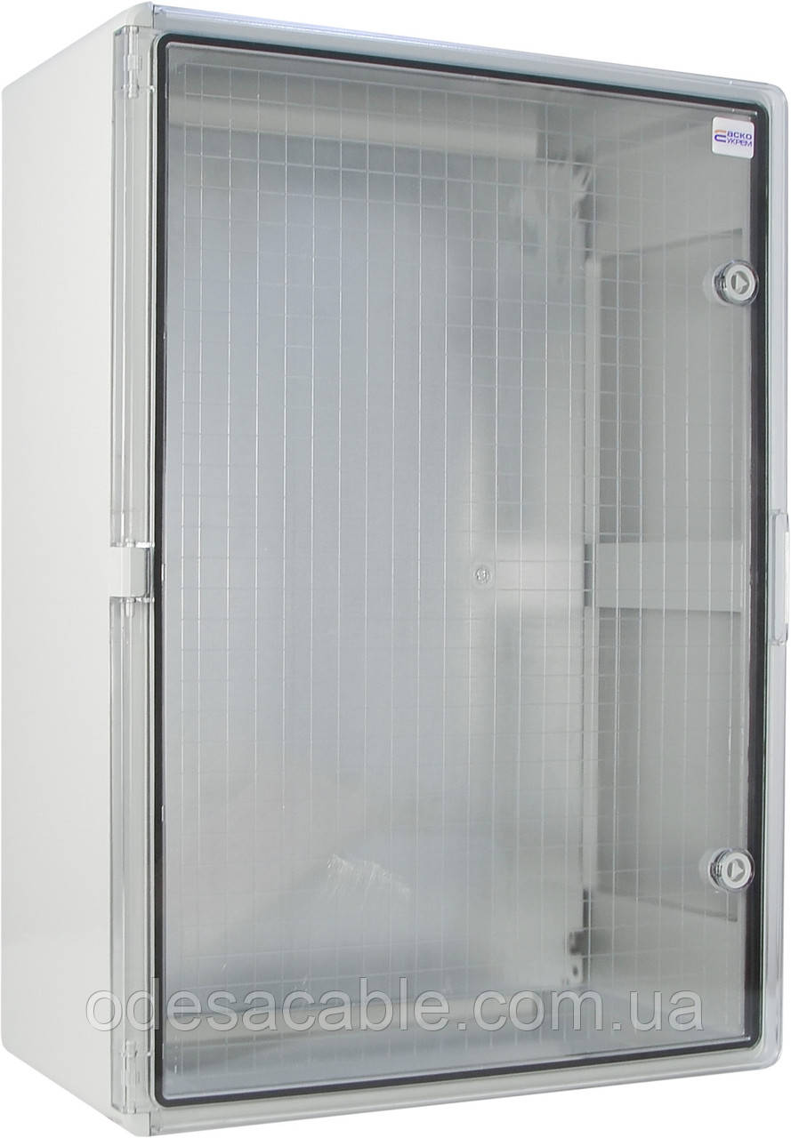 Корпус з АБС-пластику, ударостійкий, з монтажною панеллю, прозорі дверцята, 50*70*25, ІР65, серіїUBox, фото 1