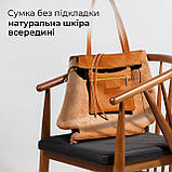 Шопер Takeasy Жовтогарячий - Італійська жіноча м’яка сумка-шопер із натуральної шкіри без підкладки на блискавці з внутрішньою, фото 5