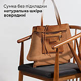 Жіноча Сумка-Шоппер на Блискавці з Натуральної Шкіри TAKEASY Охра Зроблено в ІТАЛІЇ Містка М'яка Без підкладки З кишенею всередині, фото 6