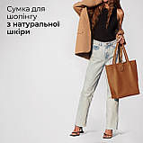 Жіноча Сумка-Шоппер на Блискавці з Натуральної Шкіри TAKEASY Охра Зроблено в ІТАЛІЇ Містка М'яка Без підкладки З кишенею всередині, фото 7