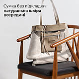 Жіноча Сумка-Шоппер на Блискавці з Натуральної Шкіри TAKEASY Тауп Зроблено в ІТАЛІЇ Містка М'яка Без підкладки З кишенею всередині, фото 6