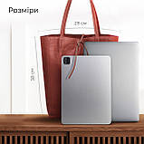 Шопер Takeasy Теракотовий - Італійська жіноча м’яка сумка-шопер із натуральної шкіри без підкладки на блискавці з внутрішньою, фото 2