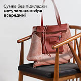 Жіноча Сумка-Шоппер на Блискавці з Натуральної Шкіри TAKEASY Теракотовий Зроблено в ІТАЛІЇ Містка М'яка Без підкладки З кишенею, фото 6