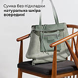 Жіноча Сумка-Шоппер на Блискавці з Натуральної Шкіри TAKEASY Шафрановий Зроблено в ІТАЛІЇ Містка М'яка Без підкладки З кишенею, фото 6
