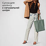 Жіноча Сумка-Шоппер на Блискавці з Натуральної Шкіри TAKEASY Шафрановий Зроблено в ІТАЛІЇ Містка М'яка Без підкладки З кишенею, фото 7