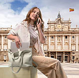 Шопер Takeasy Бежевий - Італійська жіноча м’яка сумка-шопер із натуральної шкіри з двома парами ручок на блискавці з підкладкою, фото 8