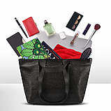 Шопер Takeasy Чорний - Італійська жіноча м’яка сумка-шопер із натуральної шкіри з двома парами ручок на блискавці з підкладкою, фото 4