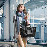 Шопер Takeasy Чорний - Італійська жіноча м’яка сумка-шопер із натуральної шкіри з двома парами ручок на блискавці з підкладкою, фото 6